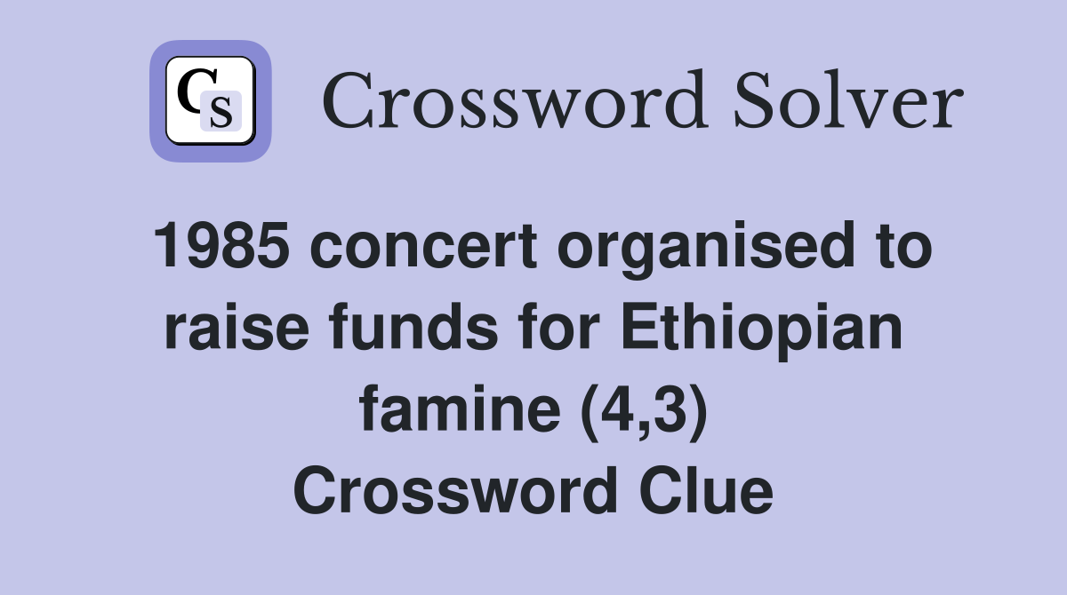 1985 concert organised to raise funds for Ethiopian famine (4,3